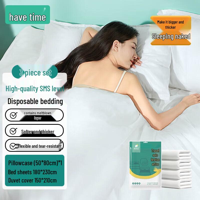 Disposable 3-Piece Travel Bedding Set (Single)