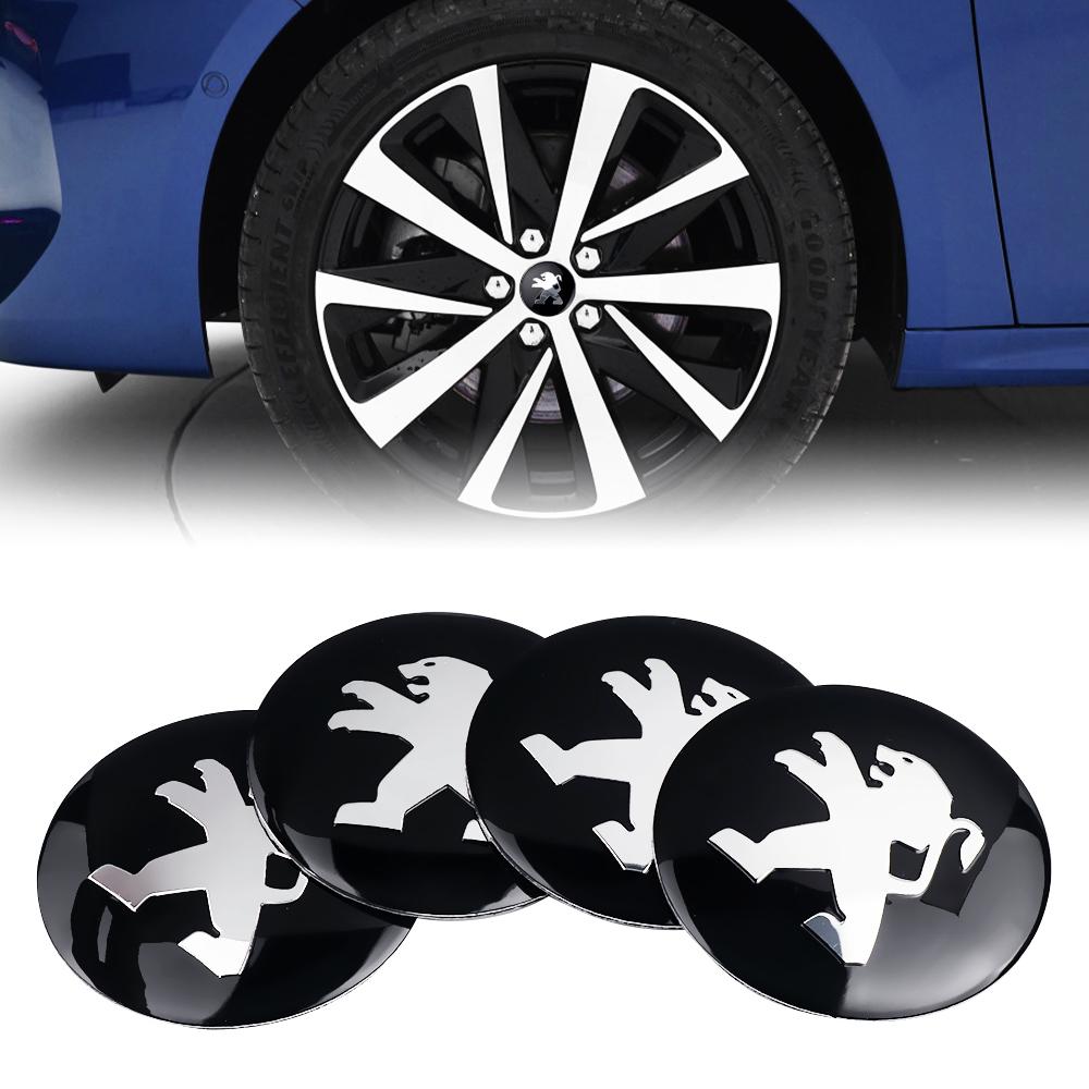 4PCS 56MM Car Styling Wheel Center Hubcap Stickers Decor Accessories For PEUGEOT 107 206 207 208 307 308 508 2008 3008 4008 5008U