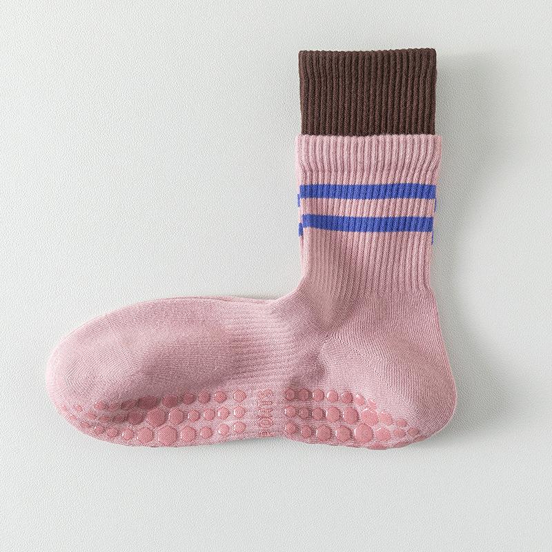 

Женские профессиональные спортивные носки для пилатеса, йоги, бега, цветная подошва, силиконовые, нескользящие, бесшовные, средней длины 1 pair розовый