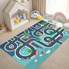 Kids Car City Road Map Play Rug Cartoon Traffic Town Print NonSlip Washable Floor Mat for Playroom Nursery Toy Car Gift
