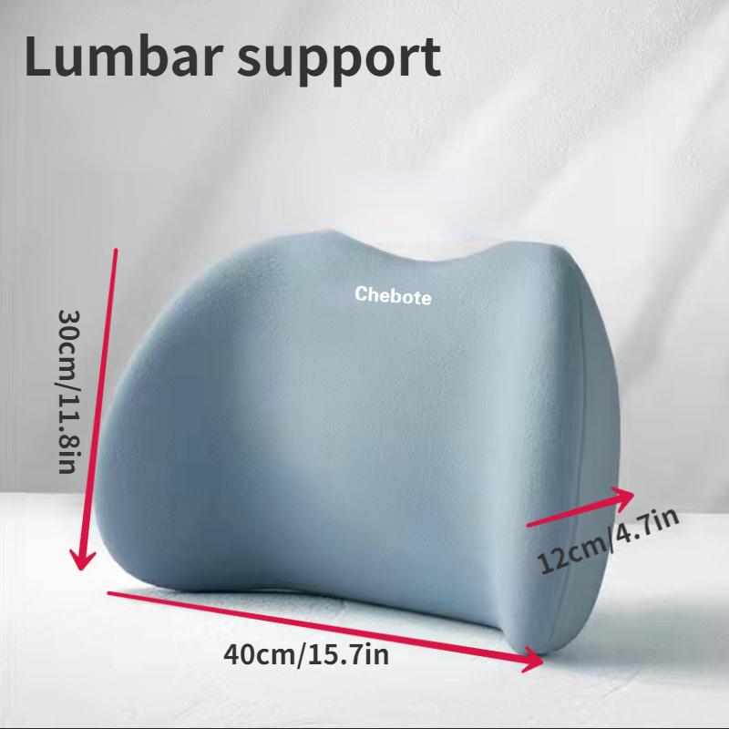 2pcs Ergonomic Car Seat Neck and Lumbar Support Pillow Set 2 In 1 Sponge Rubber Cervical Support with Adjustable Backrest Pillow