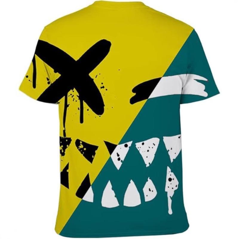 Fashion Men's Printed Short Sleeve Loose Crew Neck Top Casual T-Shirts Men’s