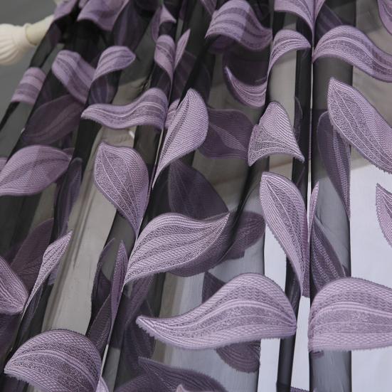 2ks Listový tyl Dveře Okno Závěsový panel Průsvitný šátek Ložnice drapérie