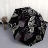 1pc Black Floral Pattern Rug Umbrella with Plastic Handle,Suitable for All Seasons Umbrellaptys26045