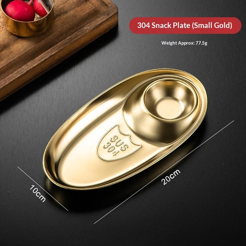 Stainless Steel Dinner Serving Tray Eco-friendly Unbreakable Snack Appetizer Platter for Home Buffet Party Meal Use
