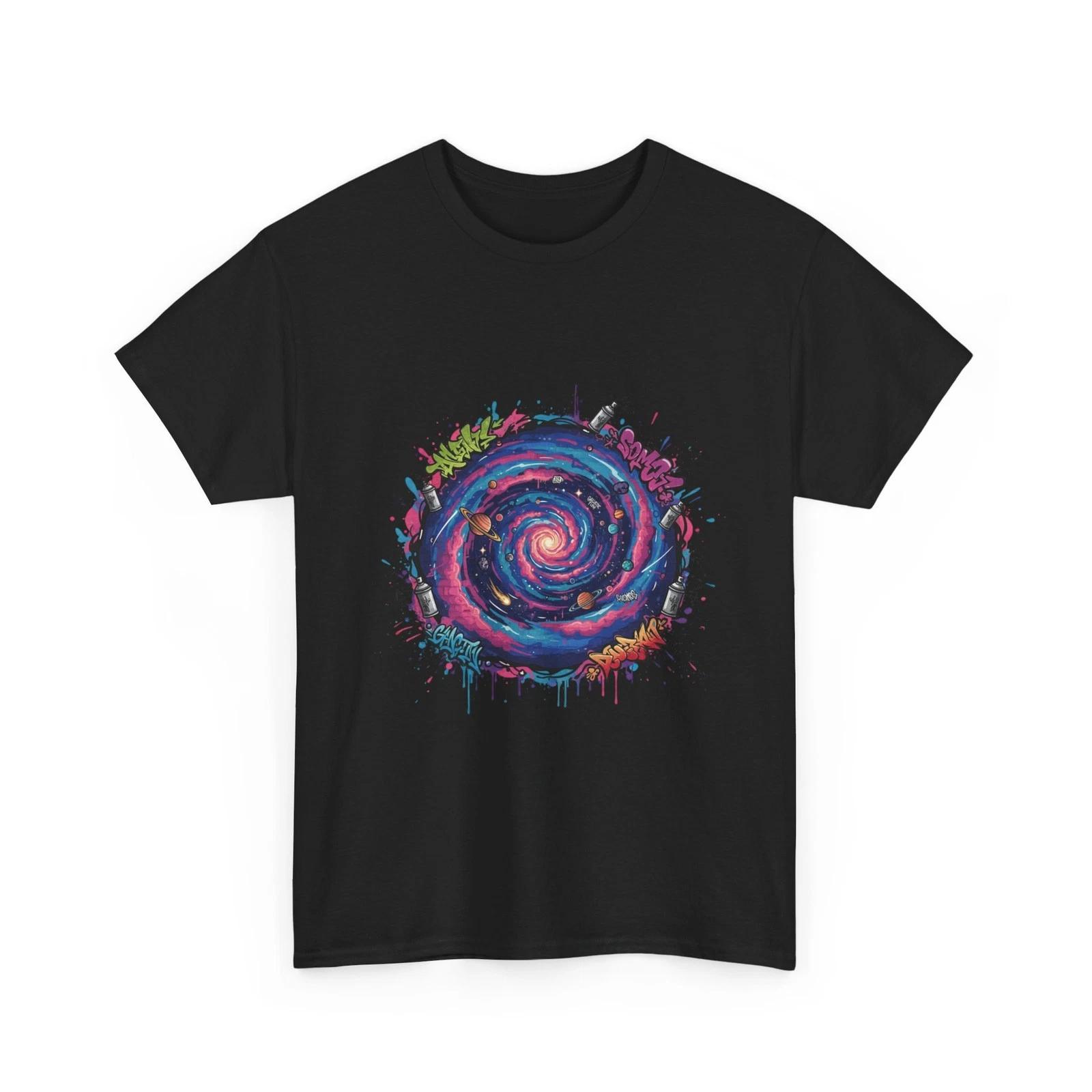 Galaxy Paint Swirl T-Shirt | Colorful Spiral Cosmic Tee, Cool Graffiti, Style S