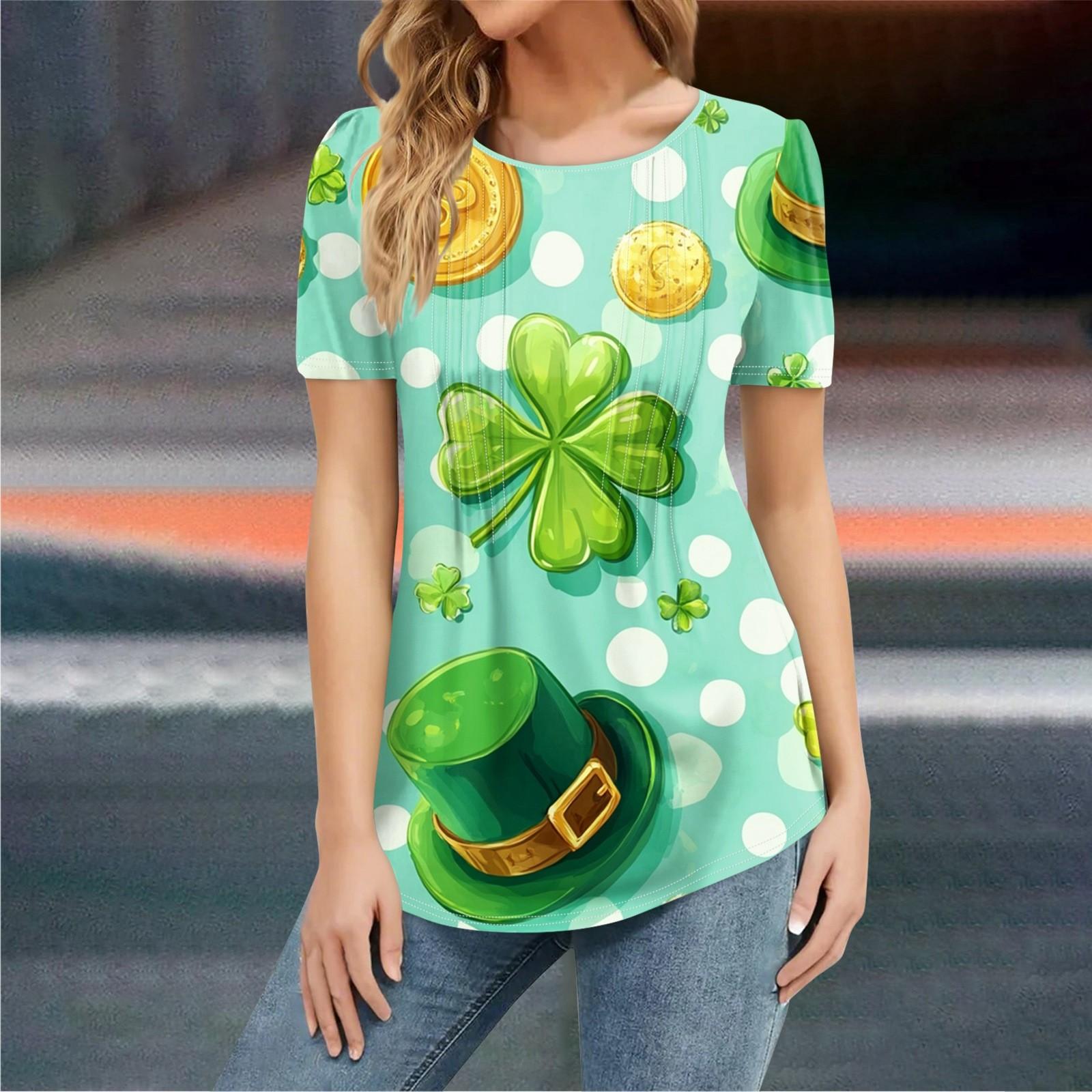 

Жіноча мода Casual St. Топ з принтом Patrick, сорочка з коротким рукавом, вільний пуловер XXXL