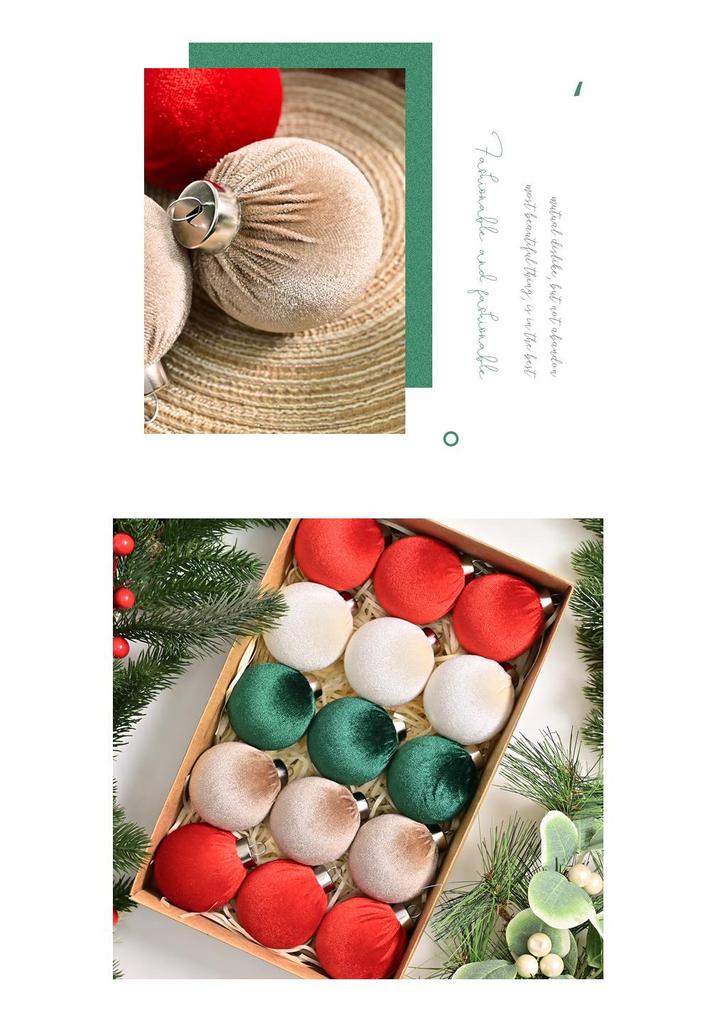 6CM Velvet Christmas Ornament Bag: Plush Ball Decoration for Tree
