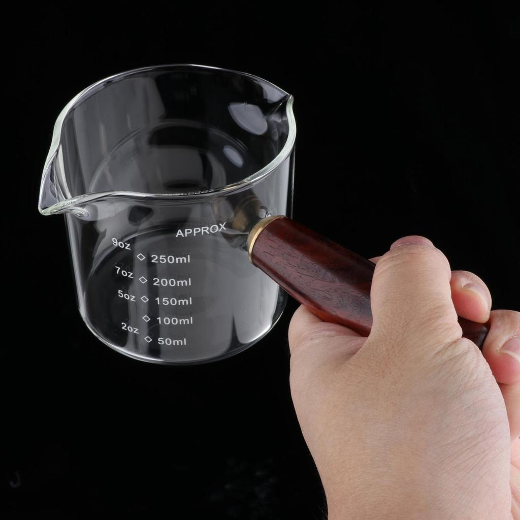 Espresso Glasses Coffee Measuring Cup, Sauce Pitcher Double Spouts Multipurpose Mini Cup