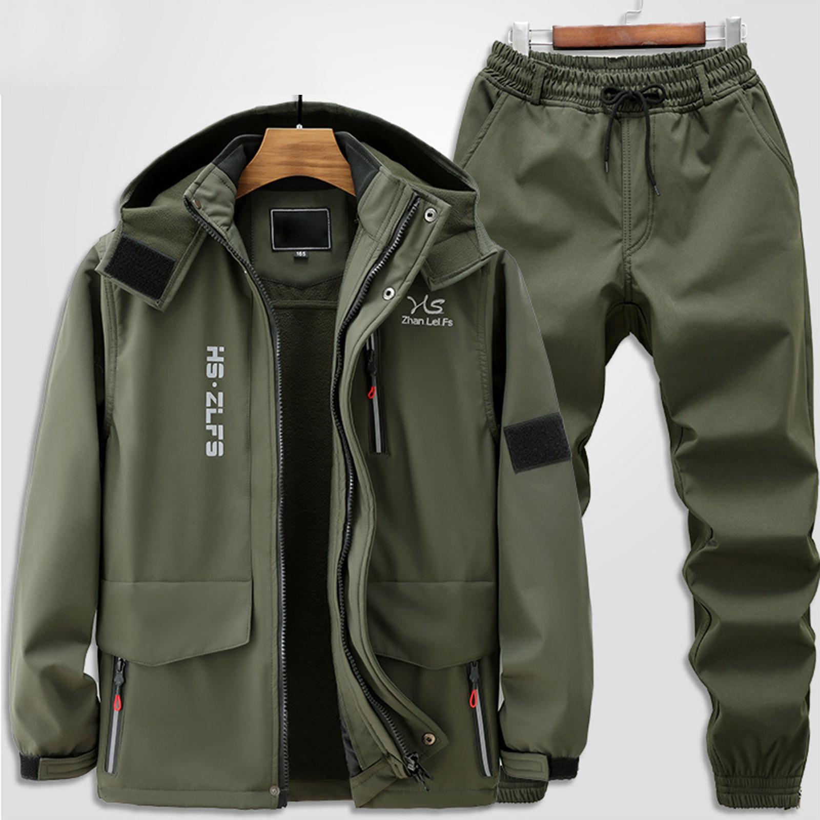 

Мужской флисовый костюм-куртка Ветрозащитный и водонепроницаемый Уличный Защищающий от холода Теплый Хлопковый Жакет Утепленный Костюм M