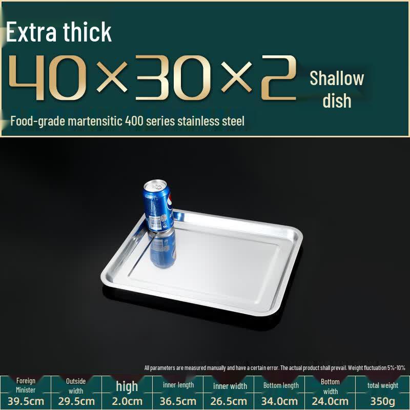 LIEI Commercial Heavy Duty 304 Stainless Steel Rectangular Tray