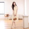 2026 Summer V-Neck Slimming Midi Dress for Middle-Aged and Elderly Women