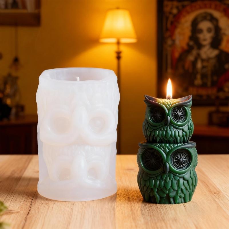 Silikon Kerzenherstellungsformen, Eule mit Schichten Epoxidharz Gießform Aromatherapie Kerze Seifenherstellung Heimkunsthandwerk Dekorationen