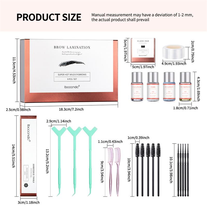 Sada na permanentní zvednutí obočí, lifting obočí, laminaci obočí s potravinářskou fólií, výživou a permovací lotion s keratinem pro domácí použití