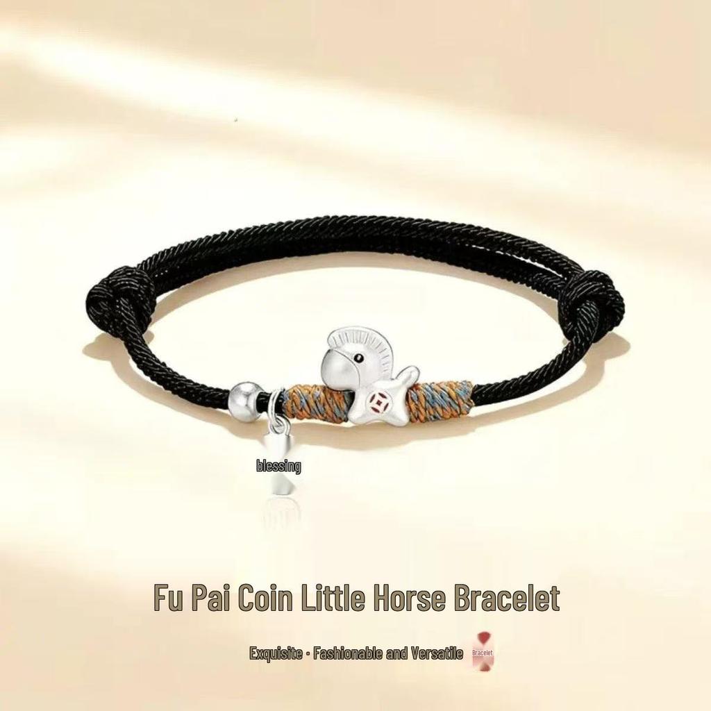Year of the Horse Lucky Red Rope Bracelet: Zodiac Charm for Wealth & Friendship