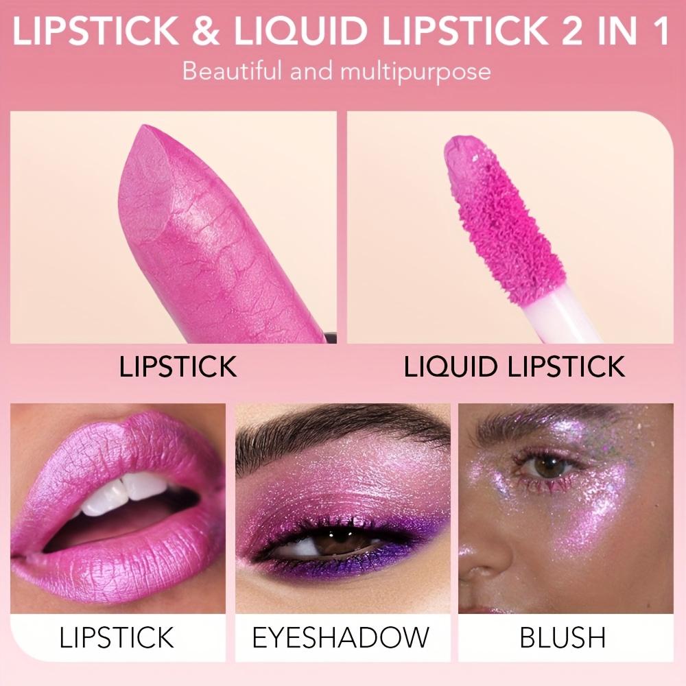 2-in-1 Non-Stick, Moisturizing Lipstick - Long-Lasting, Fade-Resistant Liquid Lip Color with A Glossy Finish Lipstick Gift for Women