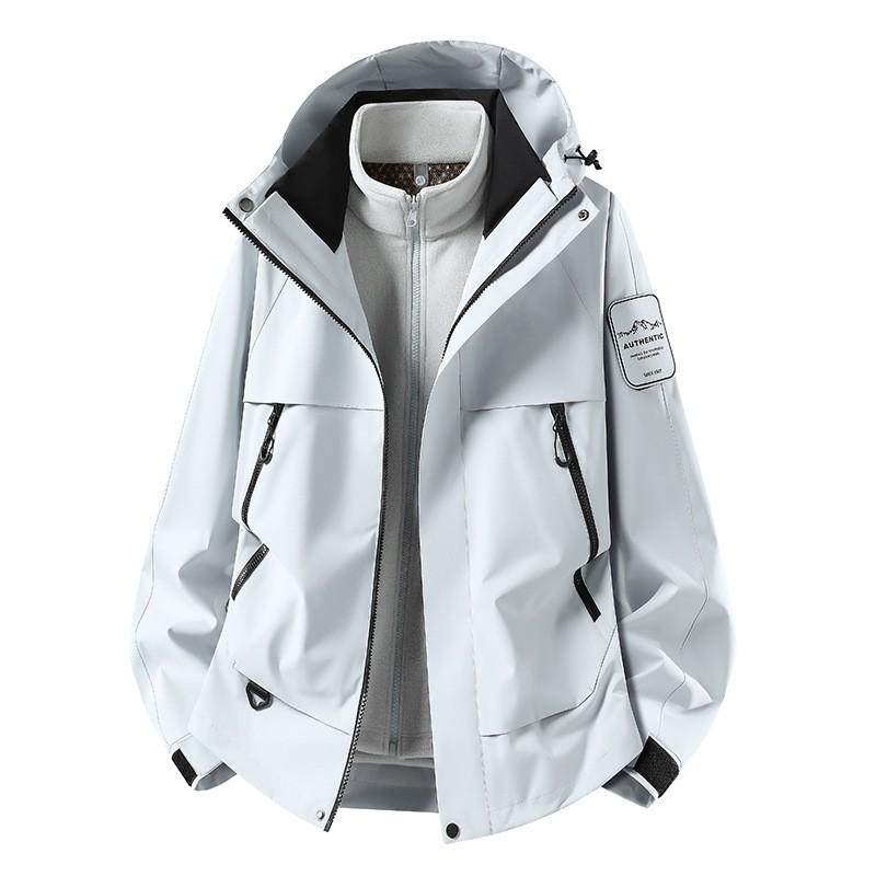 Unisex 2-Piece Outdoor Windproof Breathable Waterproof Hiking Jacket Set Winter Trekking Camping