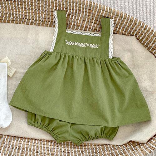 2025 New Summer 0-3Yrs Children Clothes Suit Sleeveless Solid Color Denim Vest+Shorts Newborn Baby Girls Clothing Set