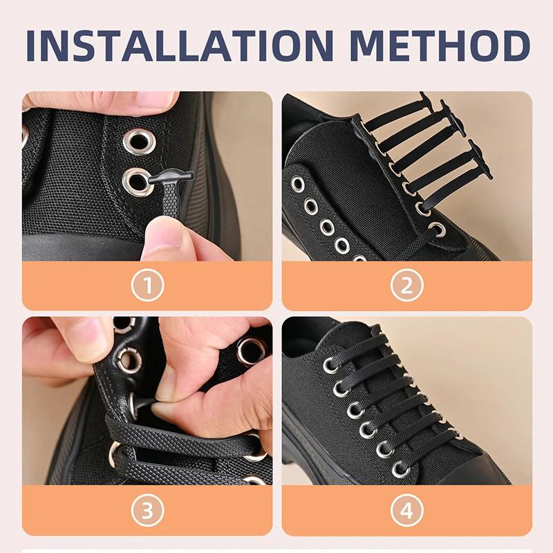 16 stuks Elastische Schoenveters voor Sneakers Siliconen Stretch Schoenveters Geen Strik Schoenveters voor Kinderschoenen Elastiek Schoenveters Schoenveters