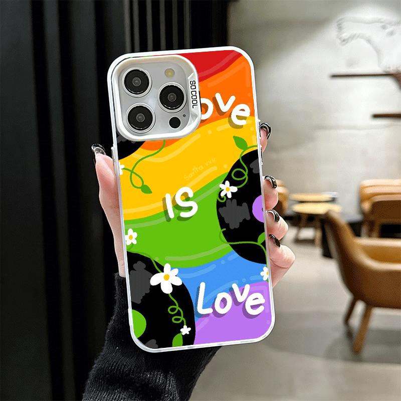 LGBT Rainbow Love Is Love Shockproof Phone Case for iPhone 17 Air 16 16E 15 Pro Max 14 Plus 13 Mini 12 Back Cover Anti Fall Fund