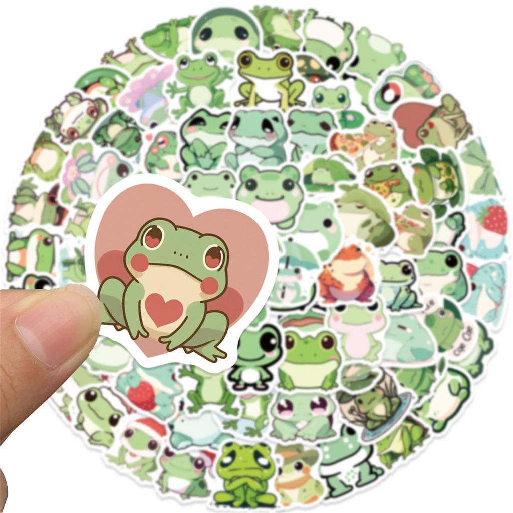 100Pcs Froggy Stickers Cartoon Animal Stickers for Journal Planner Pen Case Children Stickers for Rewarding Scrapbooking