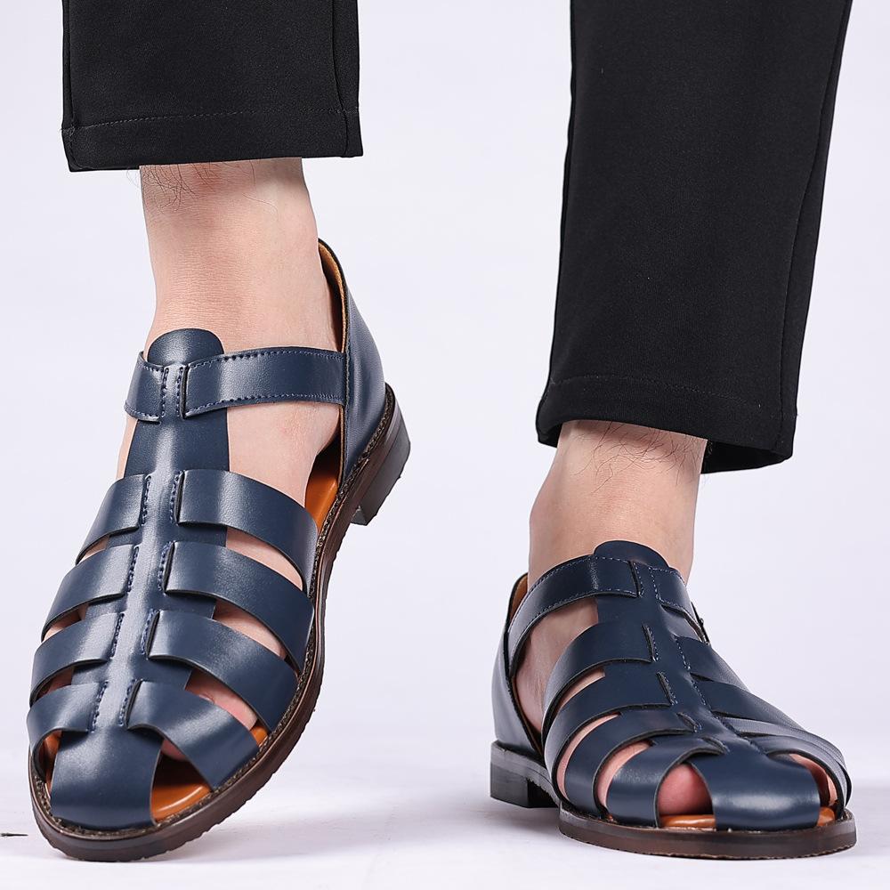 Fashion Summer Stylish Sandals for Man Leather Daily Roman Shoes Fashion Mens Business Dress Casual Comfortable Beach Footwear Flats