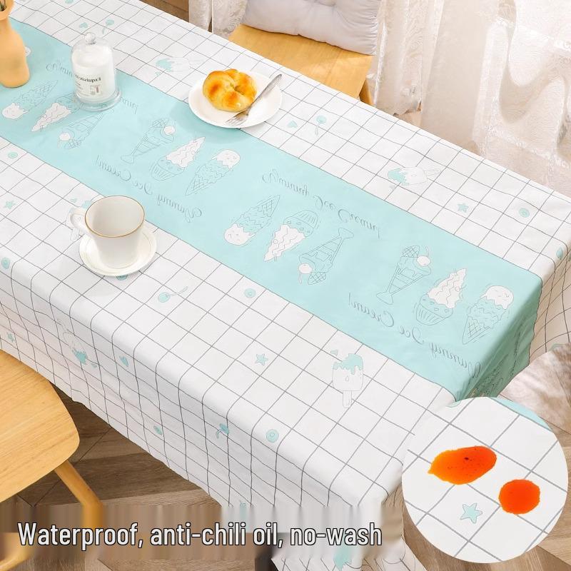 Waterproof Nordic Tablecloth: Oilproof, Scratch & Wear-Resistant, Easy-Clean Rectangular Coffee Table Cover for Outdoor Use