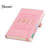 Business Notebook with Pen Holder 2027 English Weekly Planner A5, 320 Page Schedule Elastic Academic Calendar for School Band & Holder, Yearly