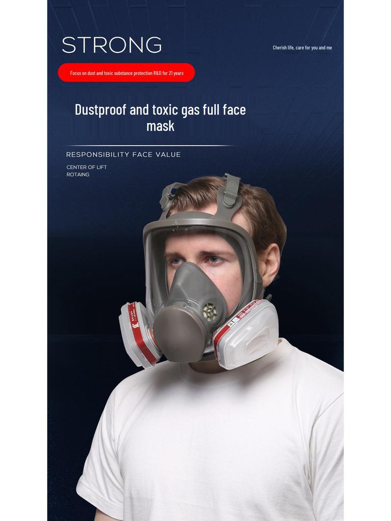 6800 Stijl Beschermend Gasmasker voor Spuitverf, Pesticiden, Chemicaliën, Decoratie en Formaldehyde