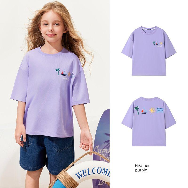 Navigare Italian Small Sailboat Girls' Short-Sleeved T-Shirt Women's 2026 Summer New Children's Thin Top