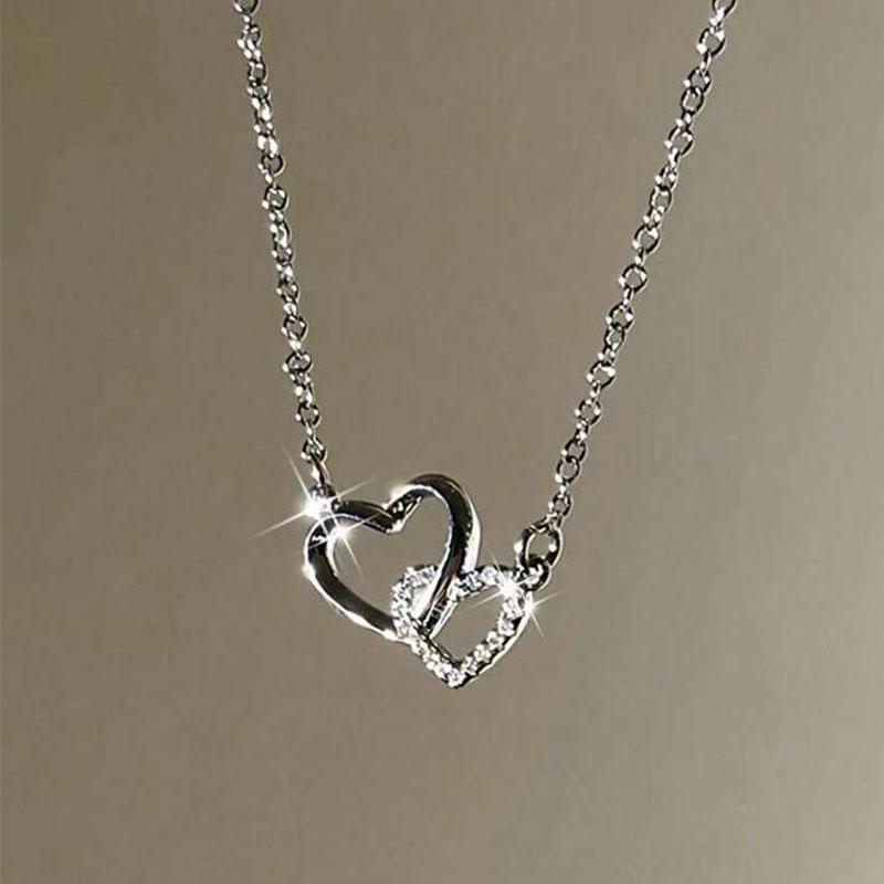 Transparent Fishing Line Necklace for Women Personality Zircon Love Heart-shaped Invisible Clavicle Chain Fashion Jewelry GIfts