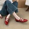 Spring 2025 New French Mary Jane Shoes Double Bow Square Head Shallow Mouth Temperament Flat Bottom with Skirt Single Shoes