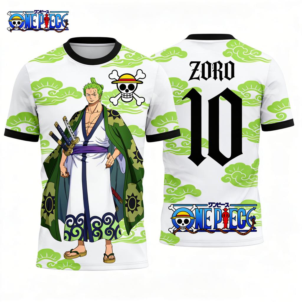 One Piece Roronoa Zoro #10 T-Shirt, Men Women  Short Sleeve Casual Anime Streetwear Tee Summer quick-drying sports jersey