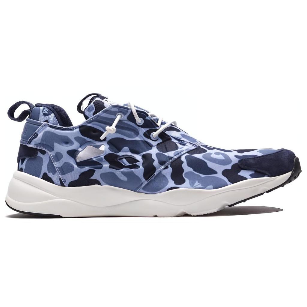 Reebok Furylite Comfortable Fabric Low Top Running Shoes Unisex Sneaker Camouflage-Blue V67087