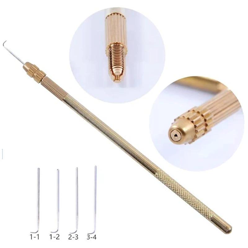 Ventilating Needle For Lace Wig Making Detachable Brass Handle Wig Making Repair Needles For Wig Making Hair Extention Tools
