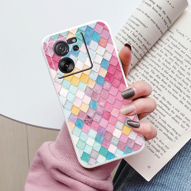 For Xiaomi 13T Pro Case TPU Soft Silicone Coque Flower Pattern Cartoon Painted Phone Cover For Xiaomi 13T Back Protection Capa