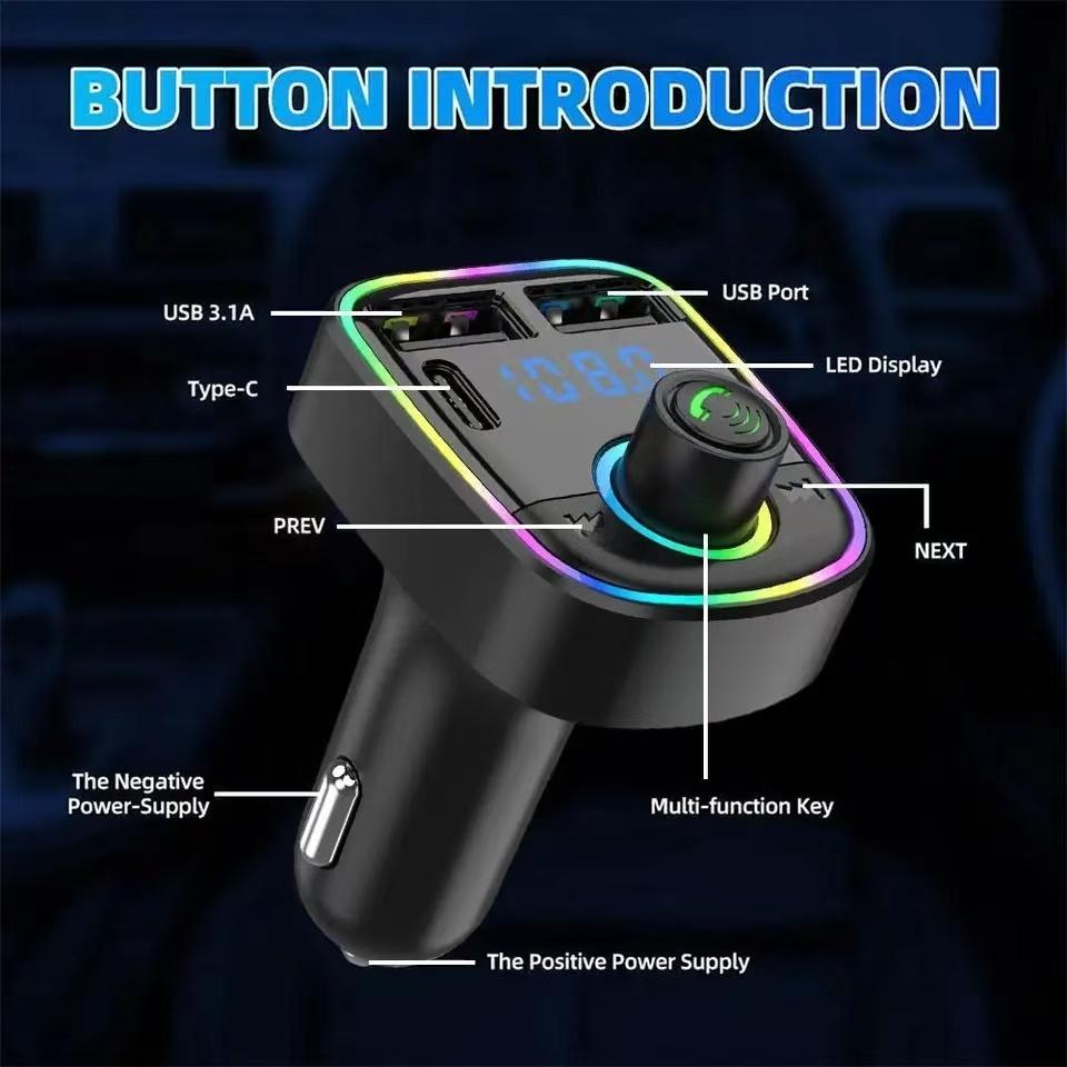 Bluetooth FM Transmitter Handsfree Car Radio Modulator MP3 Player With USB Super Quick Charge Adapter for Car