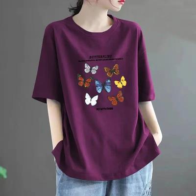 Summer Short-sleeved T-shirt Women Asymmetric Korean Loose Large Size Body Shirt Tops