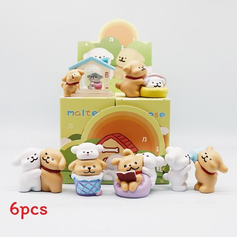 Dog Pvc Maltese Figure Model Sets With Magnetic Design For Kids Collectors And
