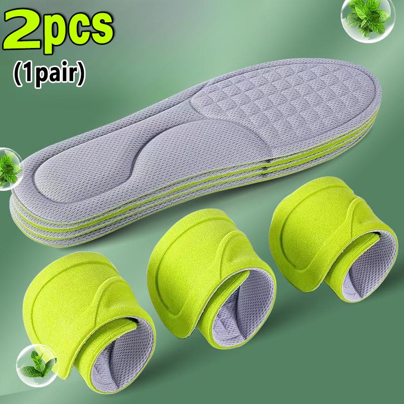 2/12pcs Nano Memory Foam Insoles Unisex Soft Sports Running Shoes Inserts Sweat-Absorbing Deodorant Cushion Shoe Sole Paddings