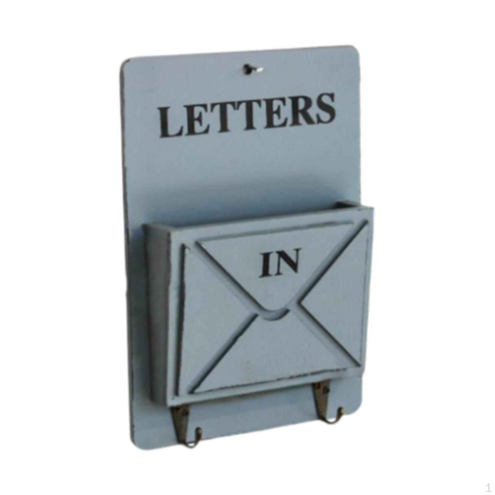 

Подвесной держатель ключей с крючками и органайзером для писем для прихожей дома серый