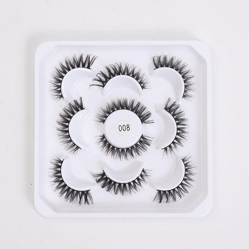 

Cross-border Natural False Eyelashes Set - 10 Pairs of Individually Defined, Fine, and Curled Eyelashes.
