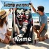 Custom Name Personalized Harley Quinn Joker Print Beach Towel, for Trip Camping Beach Party Home Decor, Birthday Gift for Family & Friends