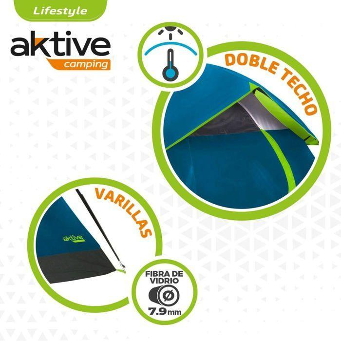 Tente de camping - BigBuy Productos Deportivos - Standard - 4 saisons - Rectangulaire - Légère - Fermeture éclair