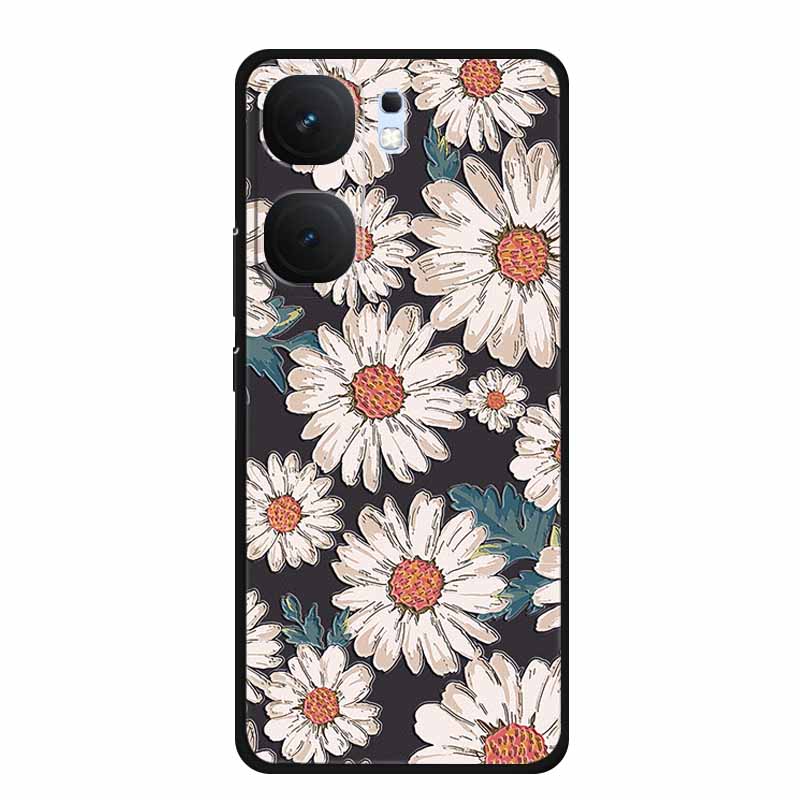 3D TPU Case For Vivo iQOO Neo 9 pro Flower Emboss Funda Neo 9s Pro Back Relief Silicone Soft Phone Cover Cartoon Bumper Capa