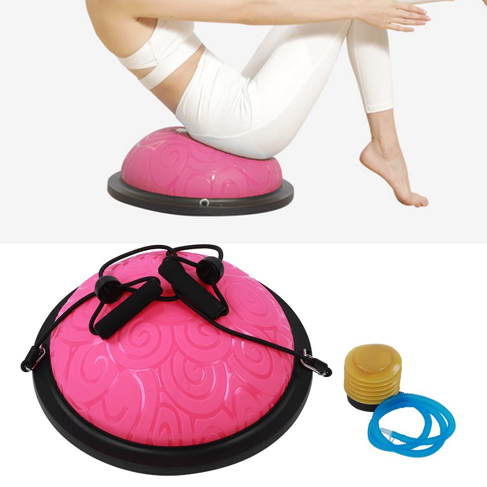 Thicken Explosionproof Balancing Half Ball Trainer Yoga Pilates Fitness Exercise EquipmentPink