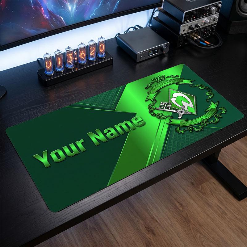 Werder Bremen FC Custom Large Mouse Pad, Personalized Name Text Print, Football Logo Non‑Slip Desk Mat Gaming Gift