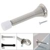 Satin Nickel 3 To 4.7 Inch 1pc Adjustable Spring Door Stopper Rubber Bumper Wall Protector Heavy Duty Universal Fit