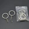 50/500pcs Silver Plated Metal Blank Keyring Keychain Split Key Rings with Chain Climbing Buckles Carabiner Keychain Accessories