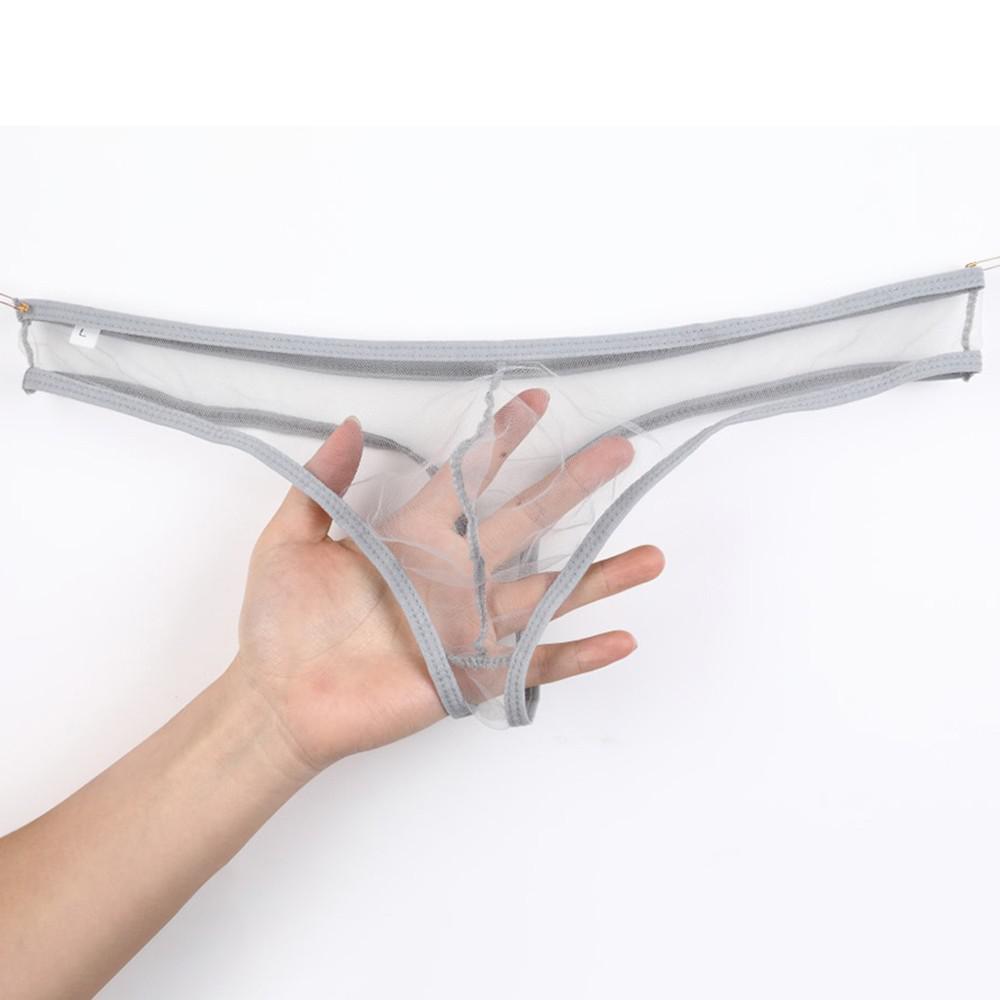 Pánské kalhotky s nízkým pasem Mesh Pouch Průhledná tanga